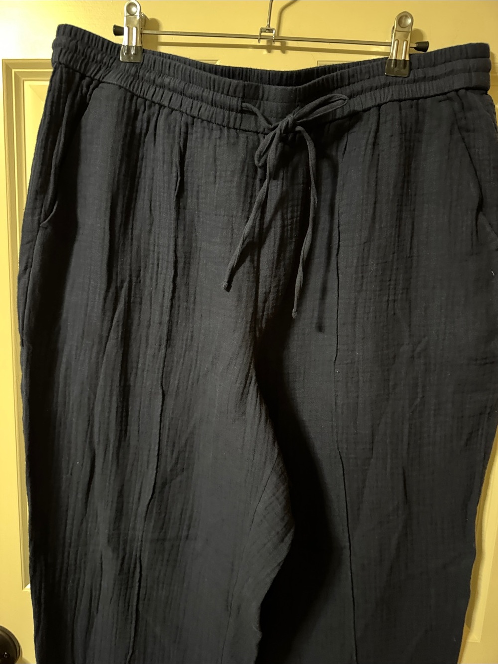 J. Crew Navy Gauze Drawstring Women's Cotton Pants - Picture 8 of 9